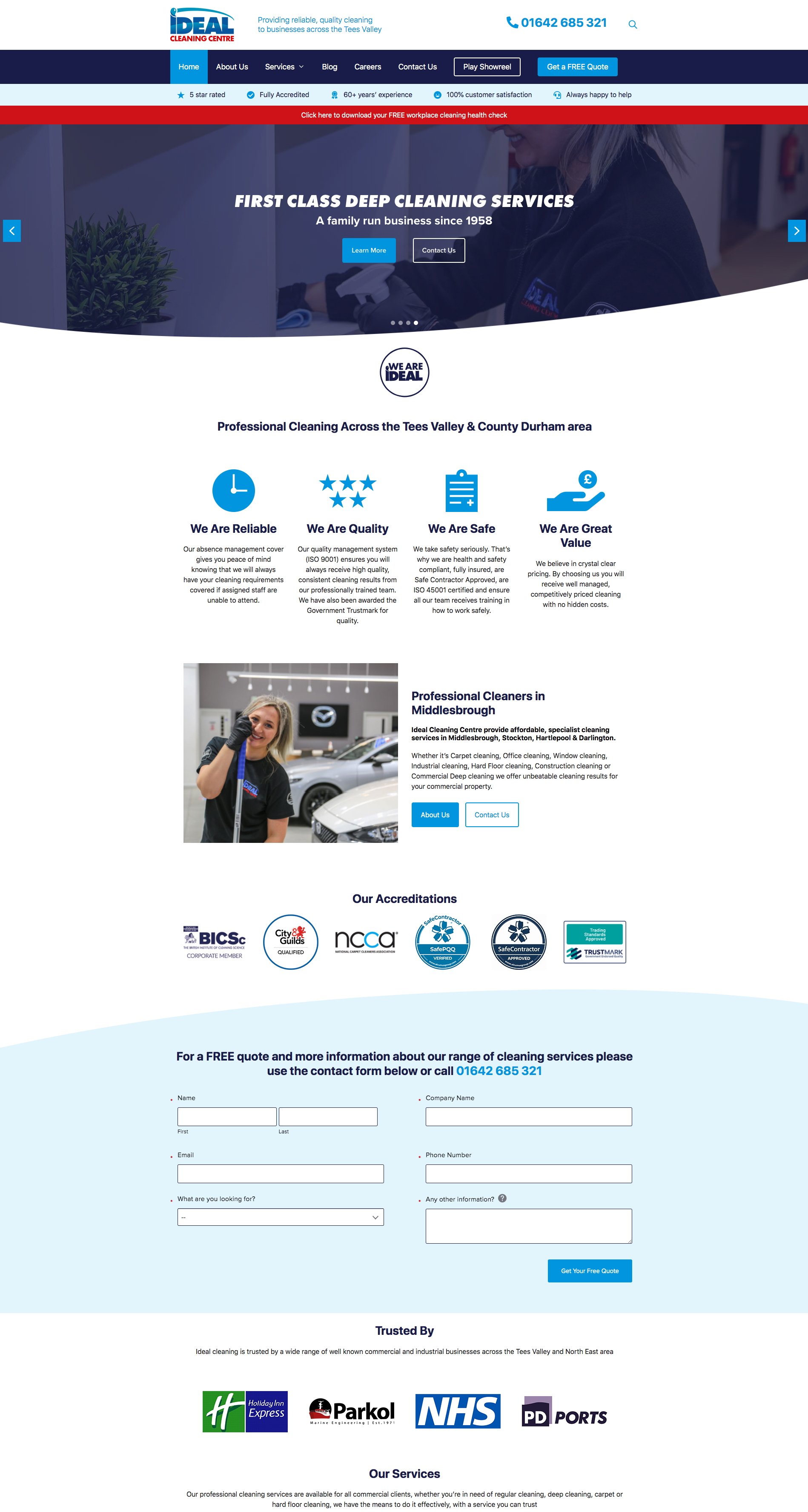 Ideal Cleaning Centre website case study screenshot